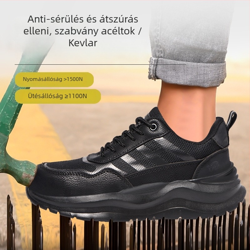 Izolált védőmunkacipő ütés- és átszúrás elleni védelemmel, Kevlar középtalp, lélegző Fly-knit felsőrész, acél orr