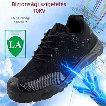 Szigeteltt munkavédelmi cipő – 10 kV izoláció, ütés- és perforáció elleni védelem, alacsony felső rész, lélegző hálós felső rész, kopásálló.