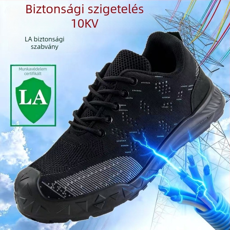 Szigeteltt munkavédelmi cipő – 10 kV izoláció, ütés- és perforáció elleni védelem, alacsony felső rész, lélegző hálós felső rész, kopásálló.