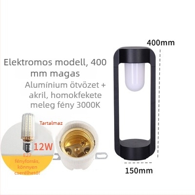 LED kerti oszlop lámpák (JP-115, 12W, alumínium, IP55, 6-12 óra)