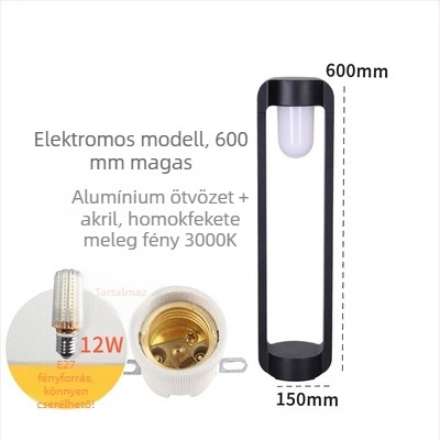 LED kerti oszlop lámpák (JP-115, 12W, alumínium, IP55, 6-12 óra)