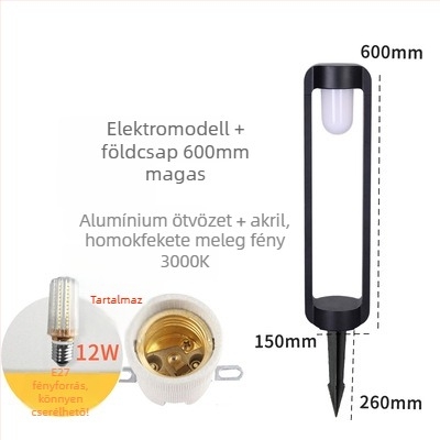 LED kerti oszlop lámpák (JP-115, 12W, alumínium, IP55, 6-12 óra)
