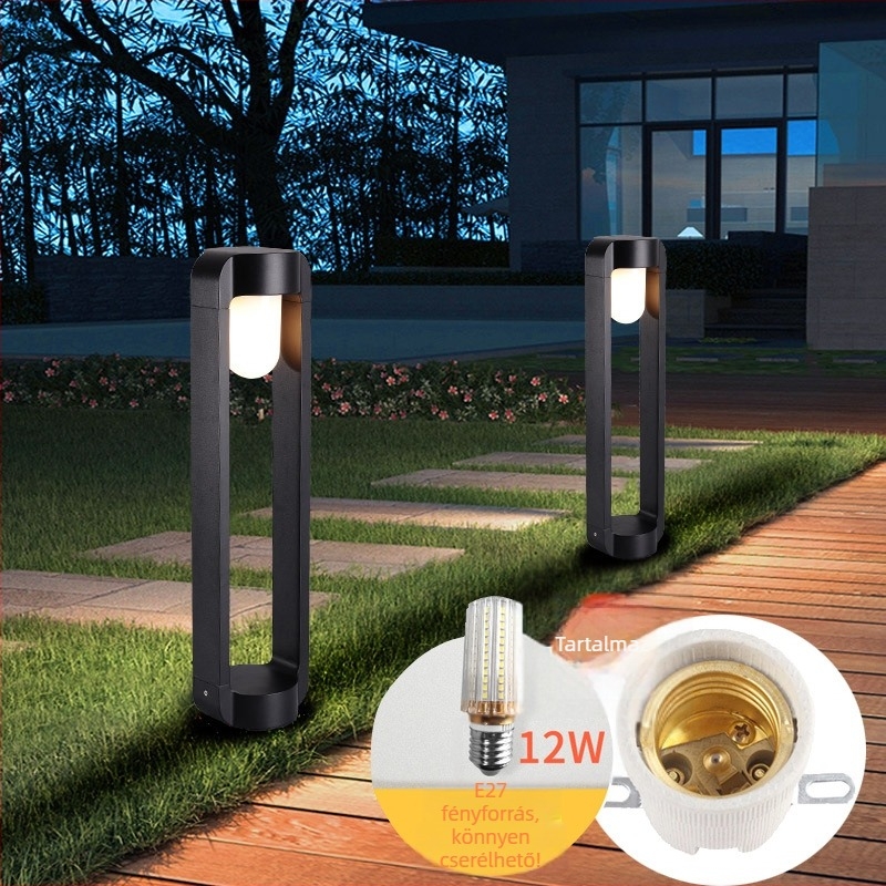 LED kerti oszlop lámpák (JP-115, 12W, alumínium, IP55, 6-12 óra)