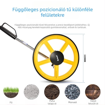 Kézzel tolható mérőkerék mechanikus digitális kijelzővel, kültéri méréshez