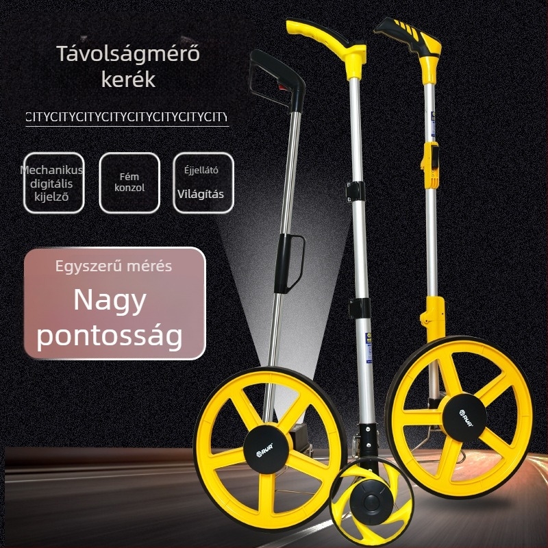Kézzel tolható mérőkerék mechanikus digitális kijelzővel, kültéri méréshez