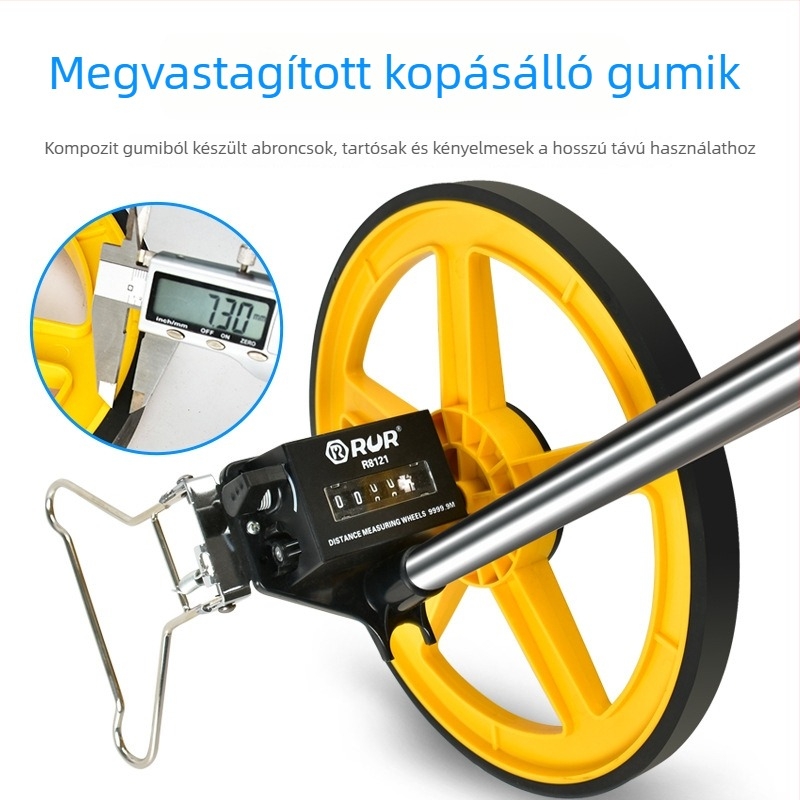Kézzel tolható mérőkerék mechanikus digitális kijelzővel, kültéri méréshez