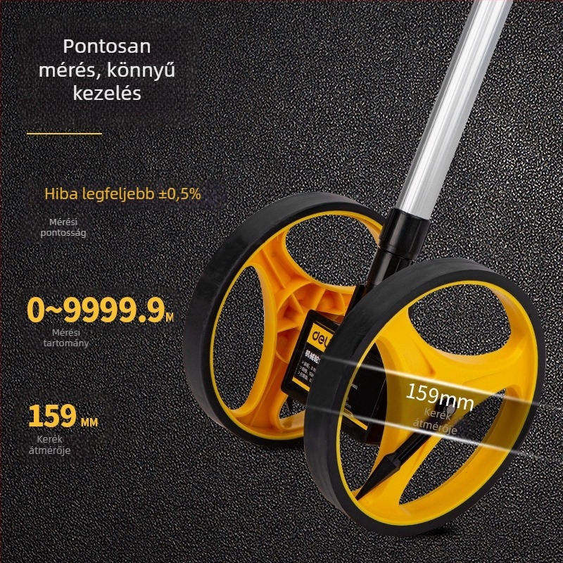 Deli kézi távolságmérő DL330062, mérési tartomány 099999.9m, pontosság 5%mm
