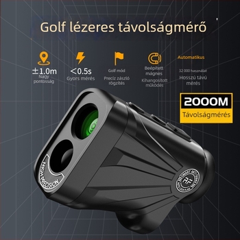 Golf lézeres távolságmérő, mini mágneses kézi elektronikus mérőeszköz, nagy pontosságú távolságmérő övtáskával