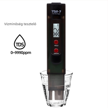 Többparaméteres vízminőség-analizátor – Trickle márka, TDS024 modell, 0–9999 mérési tartomány, pH vizsgálat