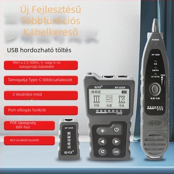 Jingming Mouse NF-8209 Elektromos paraméterek mérésére szolgáló eszköz — Hálózati teszter, kábelkereső, POE zavarmentes, zajtalan