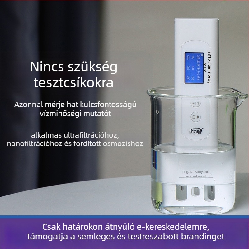 Linshang LS310 többcélú vízminőség-elemző – COD/TOC és UV275 tartományok, COD/TOC felbontás 0,01 mg/L, UV275 0,001 AU/cm, 2× AA elemellátás