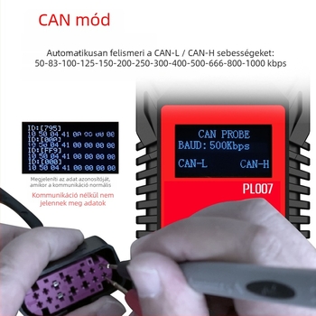 PL007 Kézi digitális paraméter-mérő készülék CAN/LIN PWM-hez – mérési tartomány 13926527551, mérés pontossága 13926527551, áramellátás 9V