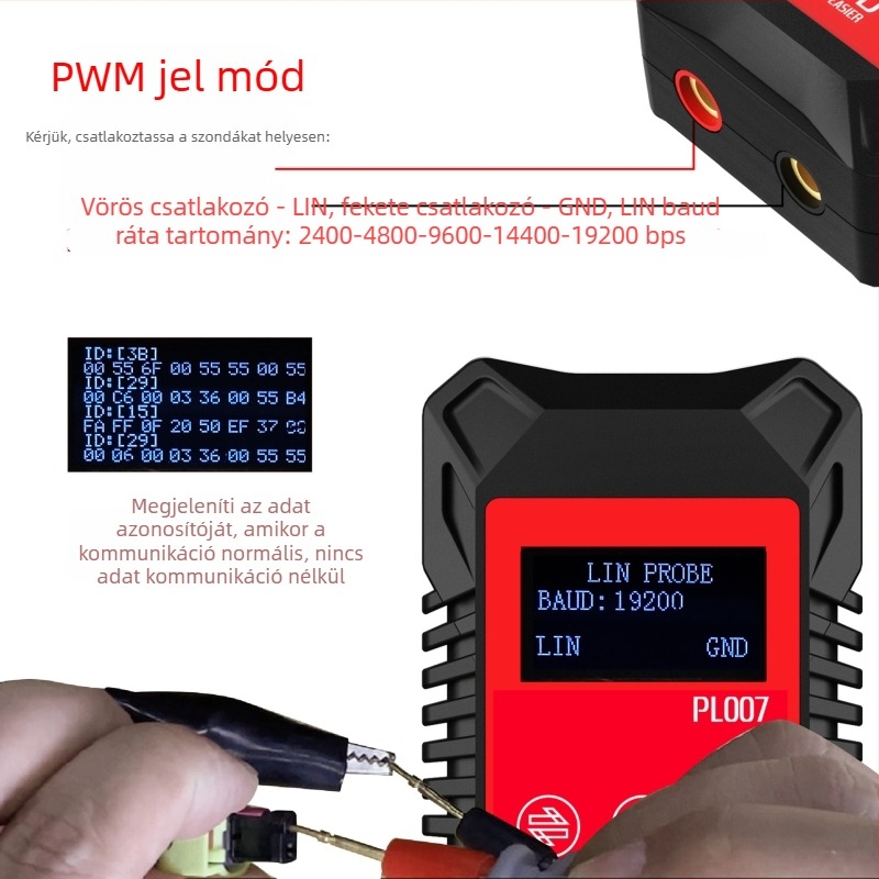 PL007 Kézi digitális paraméter-mérő készülék CAN/LIN PWM-hez – mérési tartomány 13926527551, mérés pontossága 13926527551, áramellátás 9V