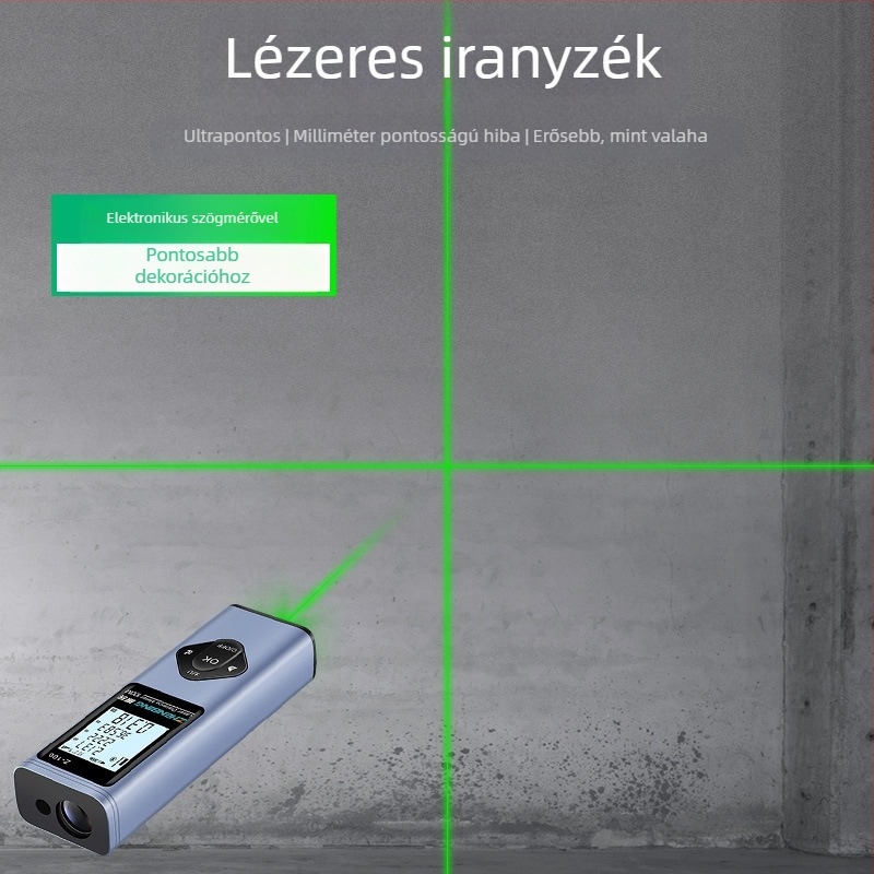 Magas pontosságú zöld lézeres távolságmérő, 3 az 1-ben digitális vonalzó, beltéri és kültéri méréshez, Bluetooth mérőeszköz