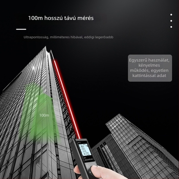 MH sorozatú lézeres távolságmérő Bluetooth-kapcsolattal, 50 mérés memóriával, 40/60/80/100 m hatótávolság