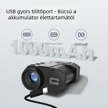 Golf lézeres távolságmérő JX-2000, második generáció, tartomány 3–2000 m, pontosság ±1 m, súly 167 g