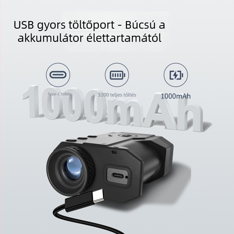 Golf lézeres távolságmérő JX-2000, második generáció, tartomány 3–2000 m, pontosság ±1 m, súly 167 g