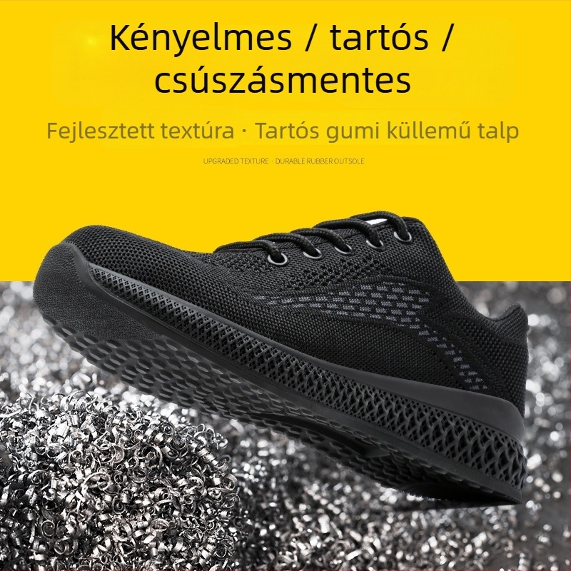 Lélegző, könnyű acélorrú biztonsági cipő, ütés- és perforáció elleni védelemmel