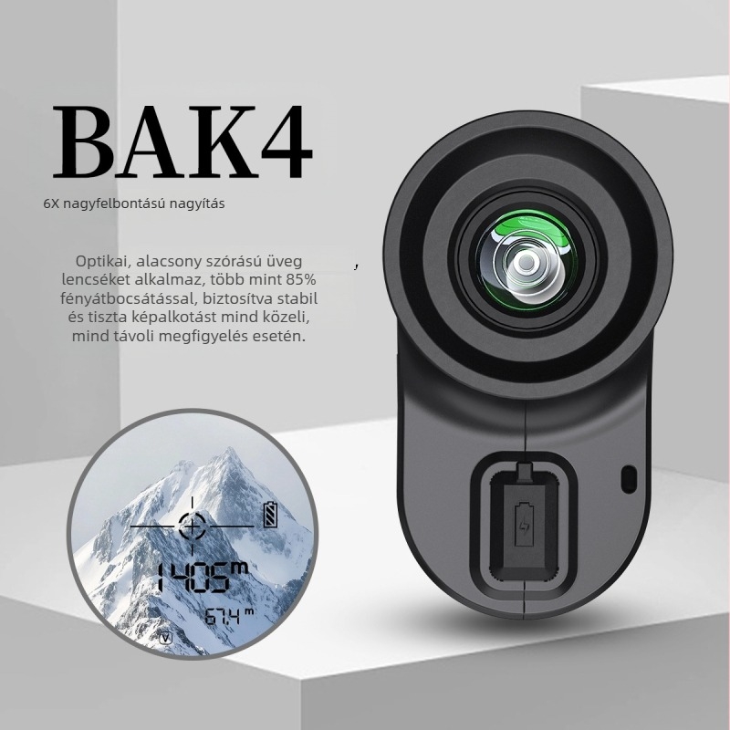 Golf lézeres távolságmérő 2000 m-es hatótávolsággal, ±1 m pontossággal, távolság-, magasság- és szög mérése, golf teleszkóp