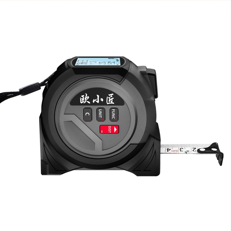 Ou Xiaojiang kézi lézeres mérőeszköz, Ja Tape Measure sorozat, mérési tartomány 0,5–60 m, pontosság 0,001 m, működő feszültség 3,7 V, tömeg 310 g