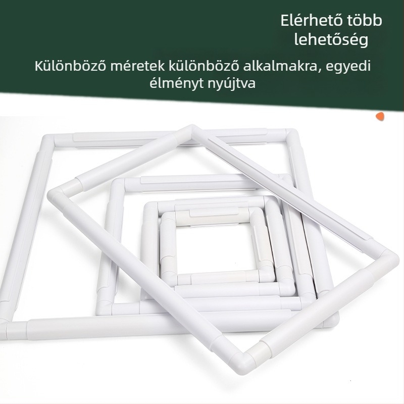 Klip-pontos négyzet alakú műanyag hímzőkeret keresztszemeshez – minimalist DIY hímzőeszköz