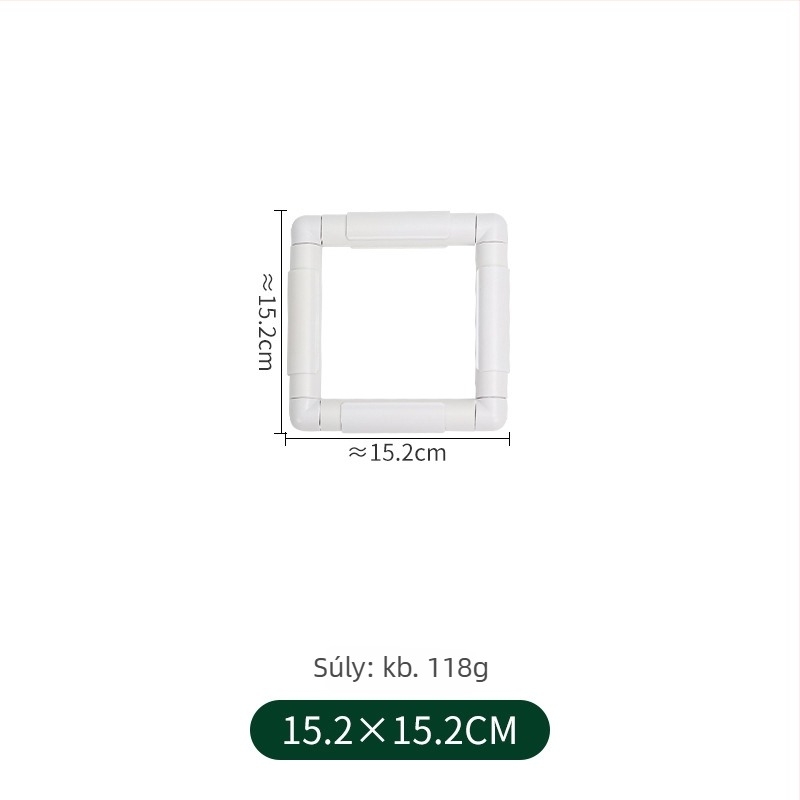 Klip-pontos négyzet alakú műanyag hímzőkeret keresztszemeshez – minimalist DIY hímzőeszköz