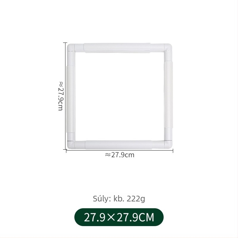 Klip-pontos négyzet alakú műanyag hímzőkeret keresztszemeshez – minimalist DIY hímzőeszköz
