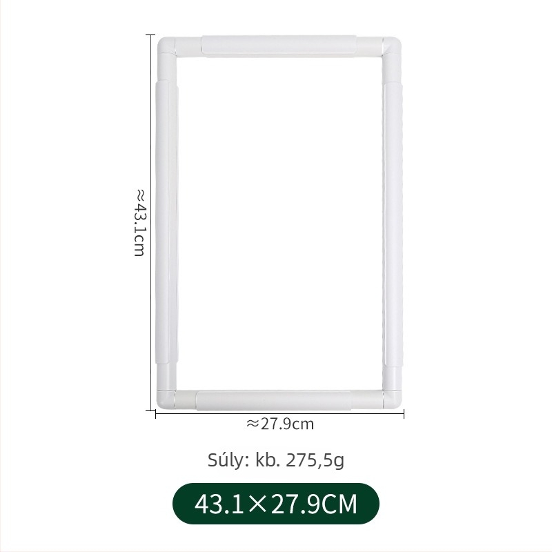 Klip-pontos négyzet alakú műanyag hímzőkeret keresztszemeshez – minimalist DIY hímzőeszköz
