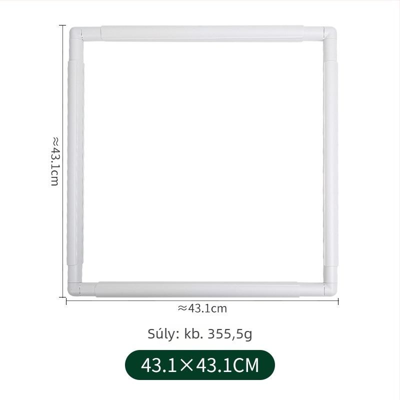 Klip-pontos négyzet alakú műanyag hímzőkeret keresztszemeshez – minimalist DIY hímzőeszköz