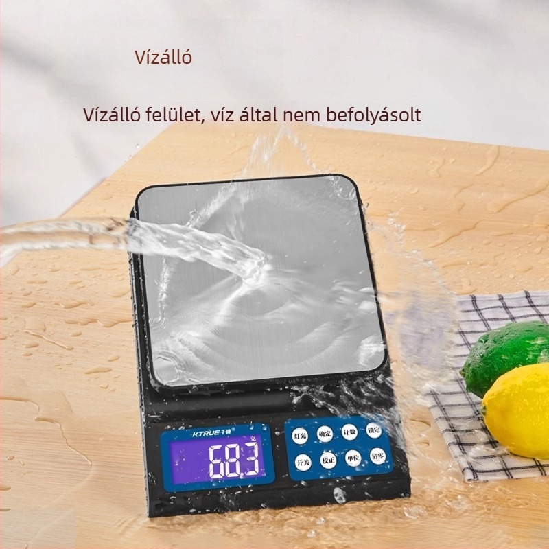 Magas pontosságú digitális mérleg otthoni használatra, kompakt konyhai mérleg sütéshez, gyógynövények, kávé és étele grammban