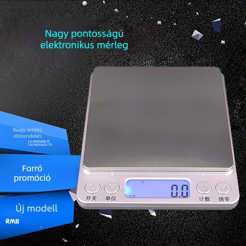 Digitális ékszer mérleg, 0,01 g pontosság, elektronikus mérleg 0,01 g–3 kg, konyhai mérleg