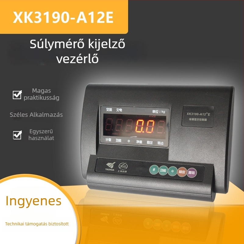 Súlyhíd kijelző, modell xk3190-A12+E; AC/DC kettős táplálás; 6-sávos LED kijelző; többfunkciós mérőeszköz; kapacitás 100T