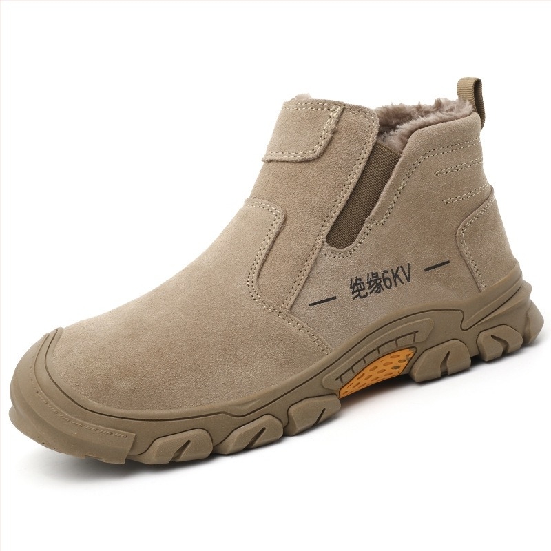 Magas védőmunkacipő téli fleece bélésével | acél orrtő, anti-ütés, anti-perforáció, anti-égés, Slip-On