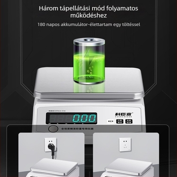 KCX-918 Elektronikus analitikai mérleg, 0.001 g felbontás, háztartási/kereskedelmi/ipari használat; tápegység: Li-ion akkumulátor és hálózati adapter