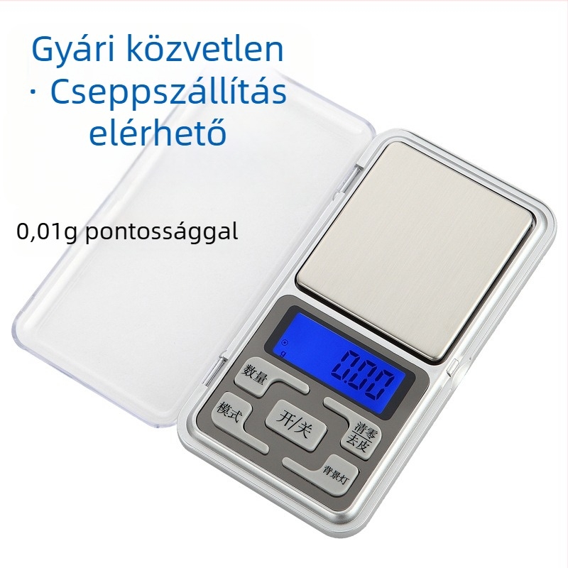 0,01 g pontosságú elektronikus mérleg – mini zsebméretű mérleg teához és ékszerekhez