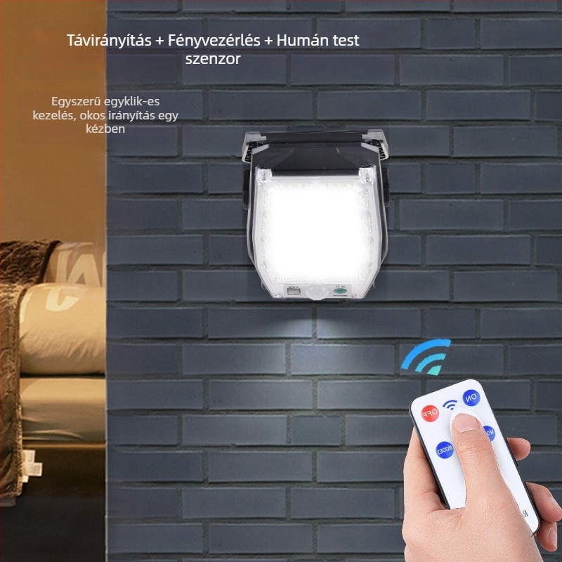 Napelemes kültéri klipszes lámpa induktív kapcsolóval, IP65, 24V, 3,7W, fehér fény, lámpa teraszra és kertre