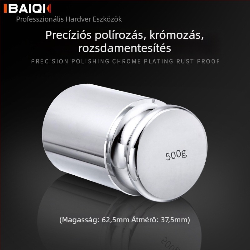 Baiqi M1 szabványos kalibráló súlyok készlet, 0,5 kg, rozsdamentes acél súlyblokkok analitikus mérlegekhez