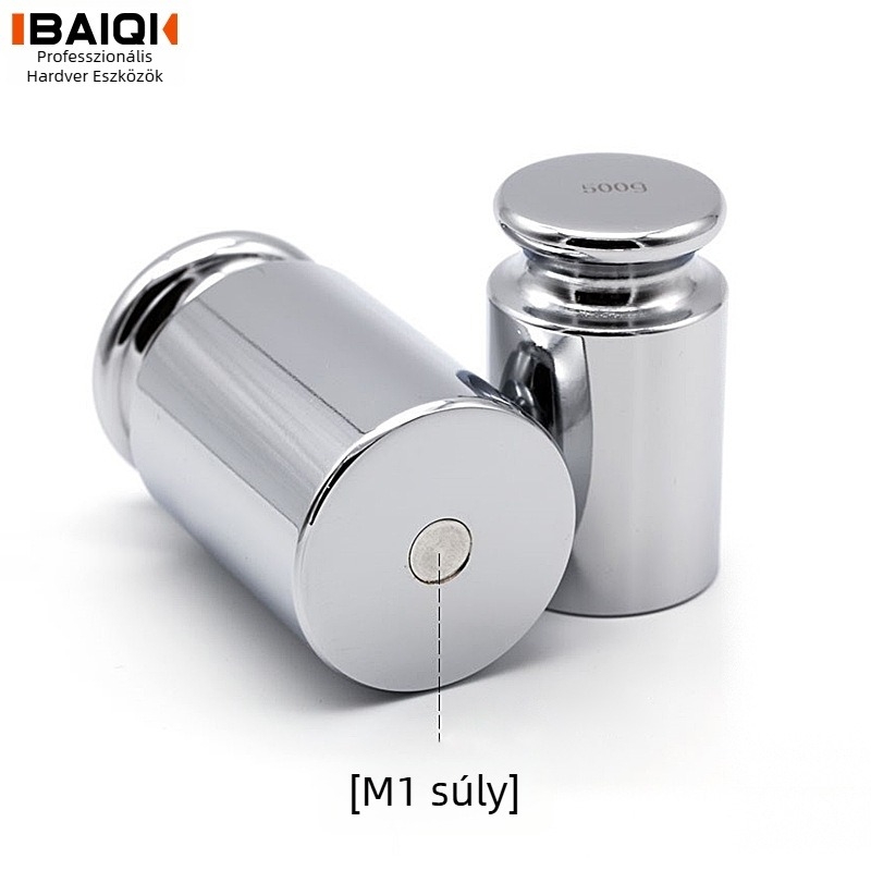 Baiqi M1 szabványos kalibráló súlyok készlet, 0,5 kg, rozsdamentes acél súlyblokkok analitikus mérlegekhez