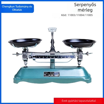 Tálcás mechanikus egyensúlymérleg súlyokkal, oktatási eszköz, 100/200/500/1000 g, fém