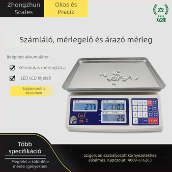TSC-C digitális számoló mérleg, 30 kg teherbírás, 0,01 g pontosság, ipari elektronikus mérleg