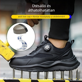 Munkavédelmi cipő acélorr, antiütés és anti-puncture, csúszásmentes, lélegző