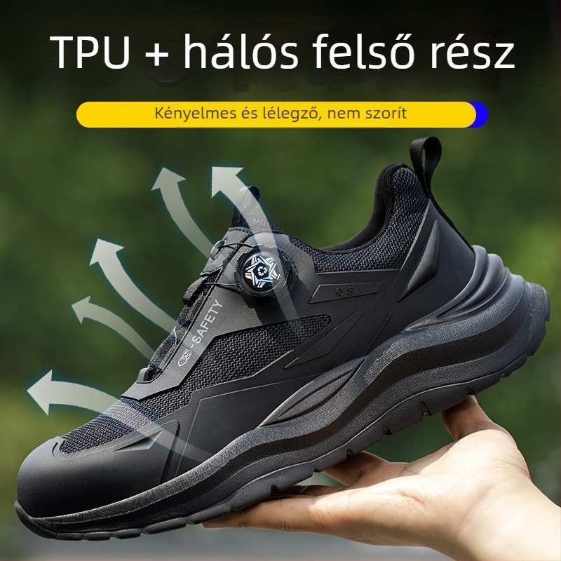 Munkavédelmi cipő acélorr, antiütés és anti-puncture, csúszásmentes, lélegző