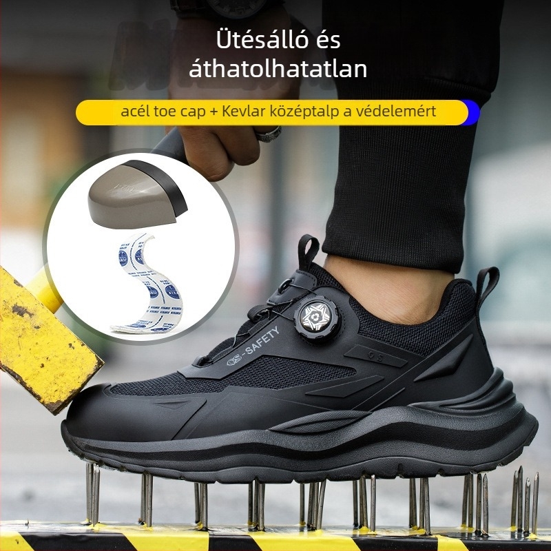 Munkavédelmi cipő acélorr, antiütés és anti-puncture, csúszásmentes, lélegző