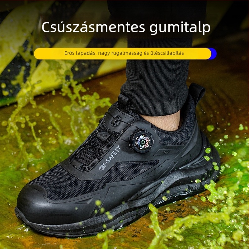 Munkavédelmi cipő acélorr, antiütés és anti-puncture, csúszásmentes, lélegző
