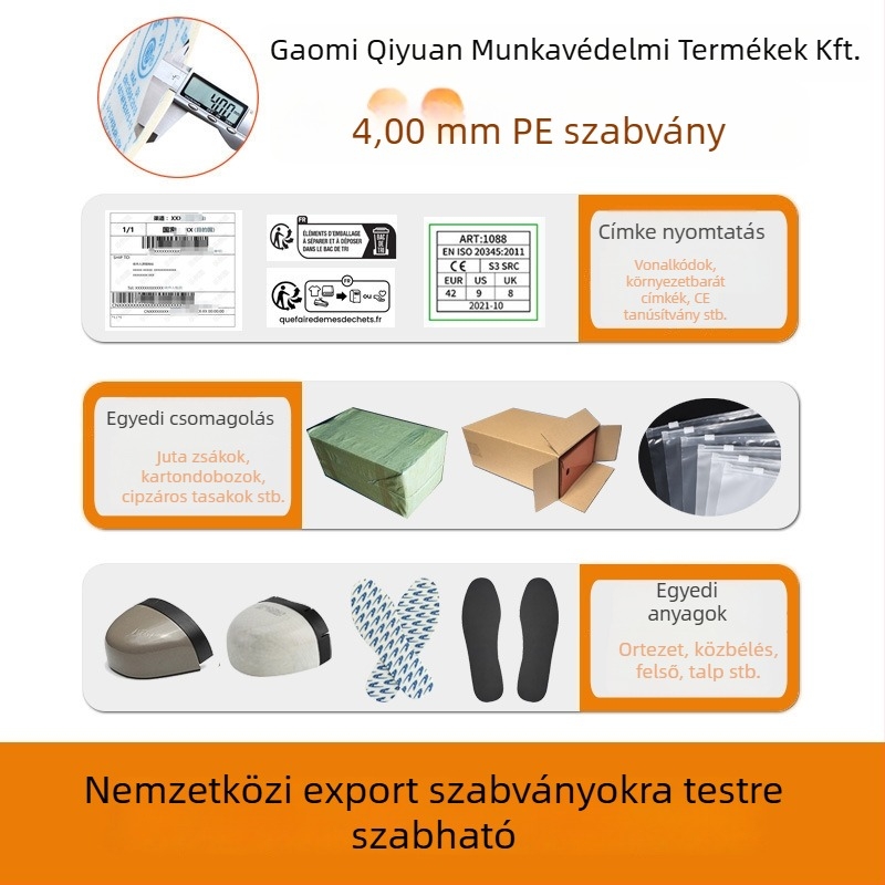 Magas szárú kültéri munkacipő csúszásmentes, anti-perforáció és anti-ütés védelemmel, mikrorost bőr, acél orrtalp