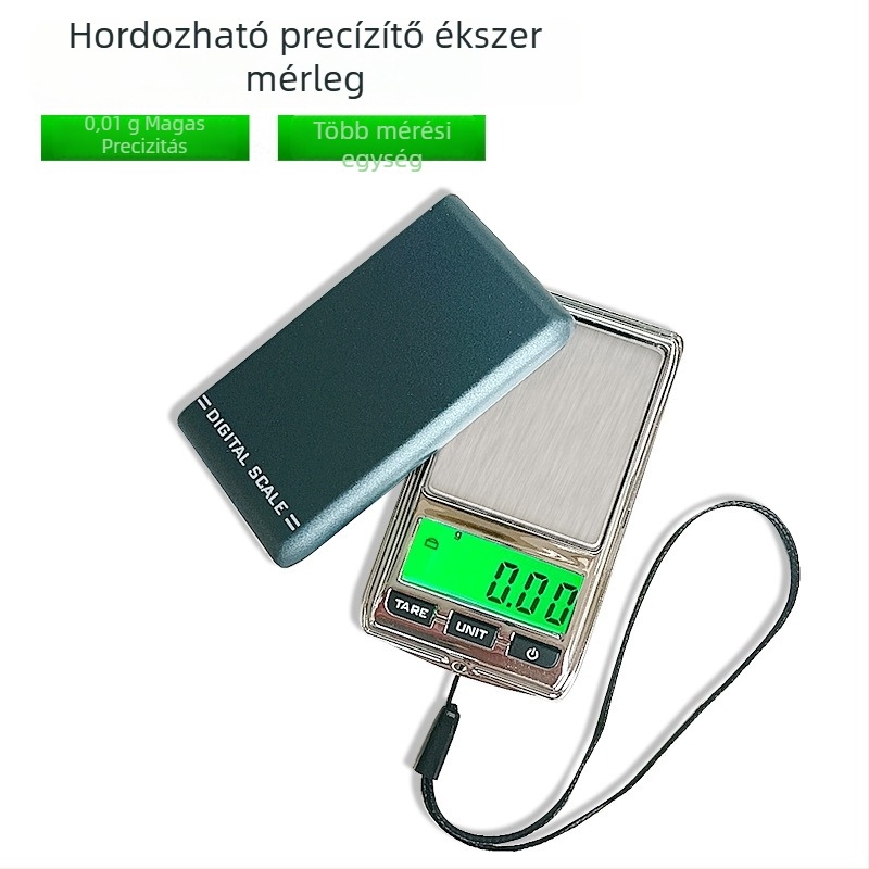 DS-22 Kiemelkedő pontosságú elektronikus mérleg ékszerekhez, 200 g/0.01 g, 1x2032 elem