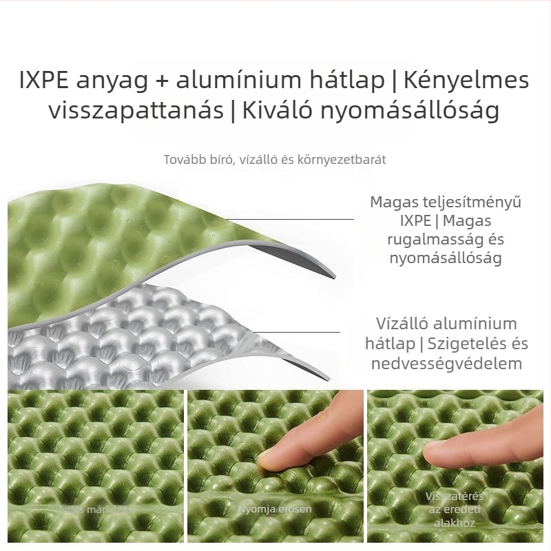 Egg Nest Összecsukható nedvességbiztos ülőpárna kempingezéshez, IXPE + alumínium fólia, súly kb. 50 g, egy személy számára, összecsukható