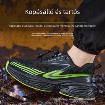 Acélorrú védőcipő, ütésálló és átszúrás elleni védelem, slip-on, alacsony felső rész, hálós felső