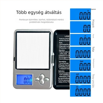 Ékszerekhez hordozható zsebmérleg, mini digitális mérleg 0.01 g pontossággal, kapacitás 100–200 g