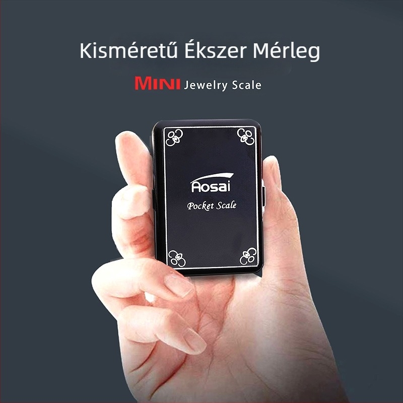Ékszerekhez hordozható zsebmérleg, mini digitális mérleg 0.01 g pontossággal, kapacitás 100–200 g